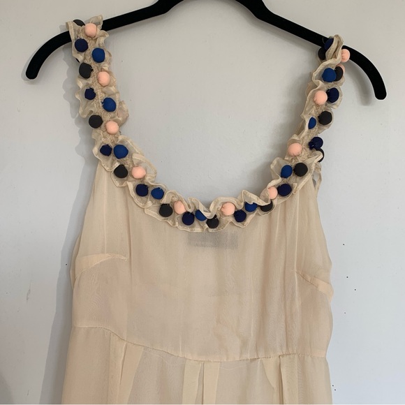 Y2K VERA MODA FLOWY BUBBLE  WHITE MINI DRESS - Picture 4 of 9